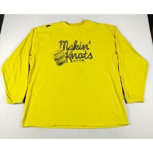 Vintage Akademiks Shirt Mens 3XL Yellow Makin' Knots Money Graphic Long Sleeve